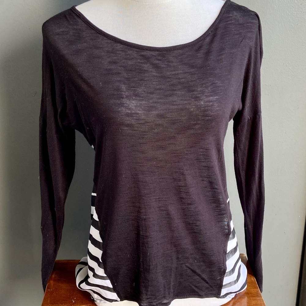Adeline Black and White Long sleeve Top